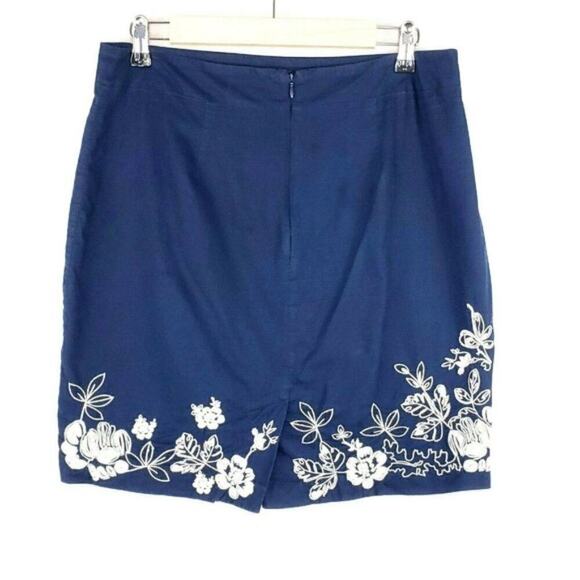 Ann Taylor Floral Embroidered Pencil Midi Business Career Skirt Women's 10P - Picture 2 of 5